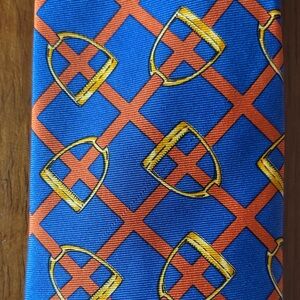 Burberry Blue and Orange Geometric Men's Tie